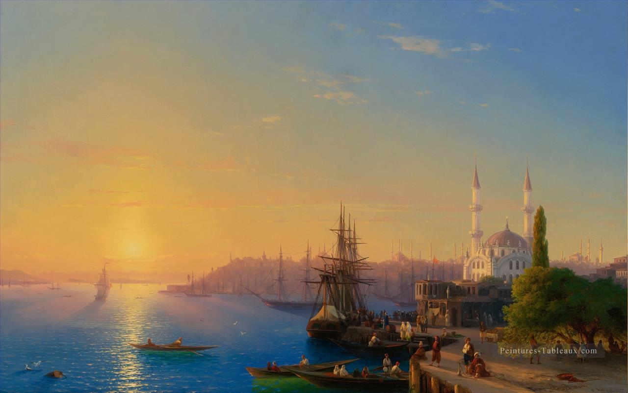 Ivan Aivazovsky Vue de Constantinople et du Bosphore Paysage marin Peintures à l'huile